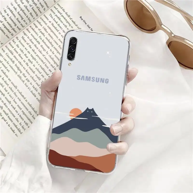 

Creative cat mountain Phone Case Transparent for Samsung A71 S9 10 20 HUAWEI p30 40 honor 10i 8x xiaomi note 8 Pro 10t 11