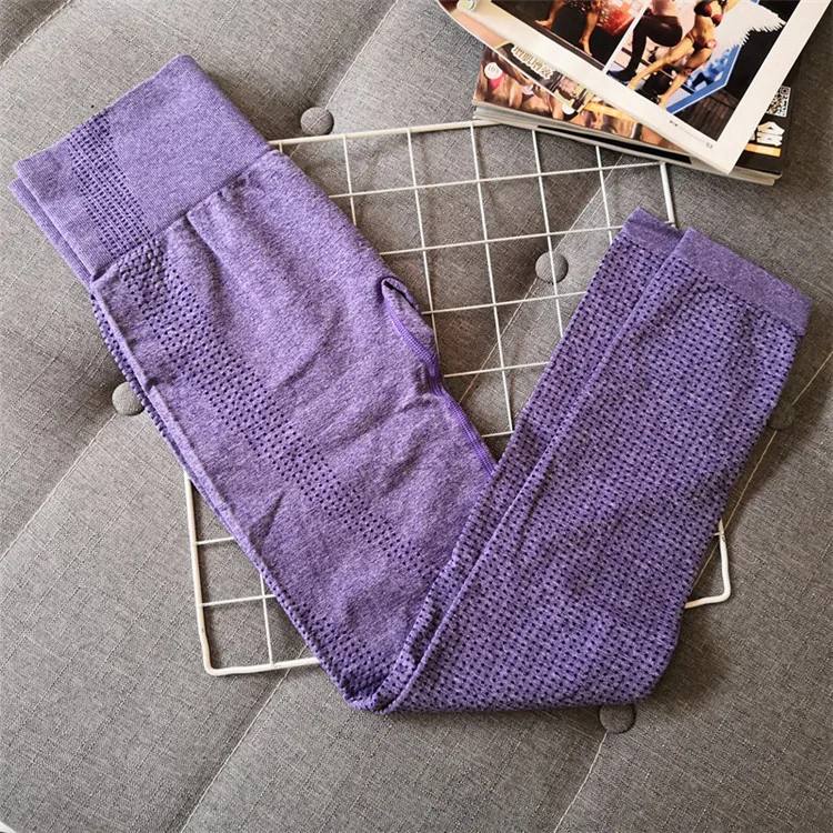 1787purple Эластичные леггинсы для спортзала с высокой талией, бесшовные спортивные Леггинсы с акулой, спортивная одежда для бега, женские брюки для йоги и фитнеса, женские штаны - Цвет: 1787purple