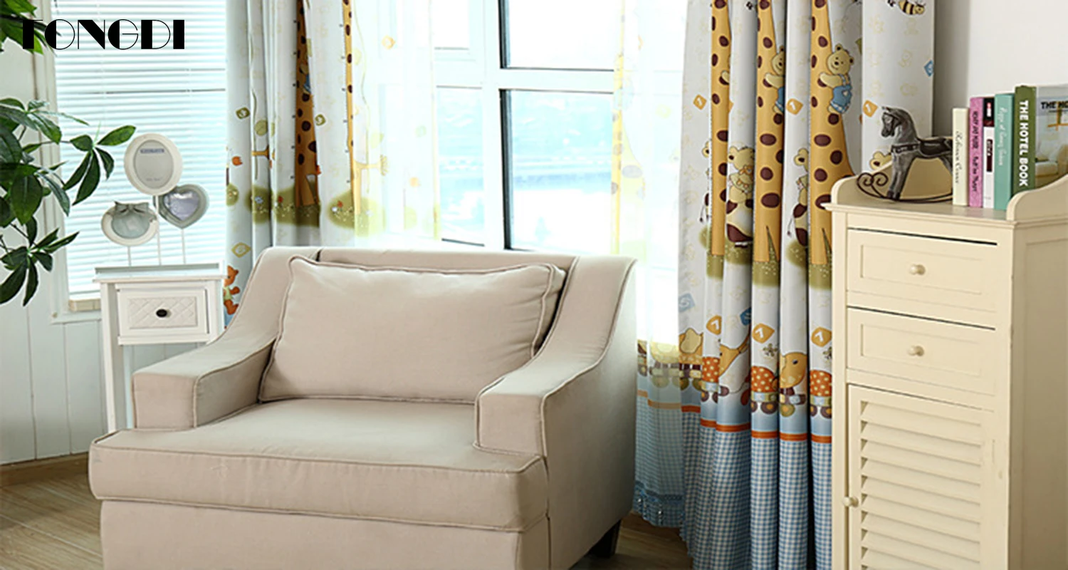 Затемненные шторы с принтом TONGDI милое украшение изображением животных из