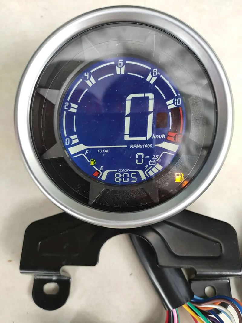 TKOSM 12V Универсальный Мотоцикл Тахометр измерительный инструмент со светодиодной