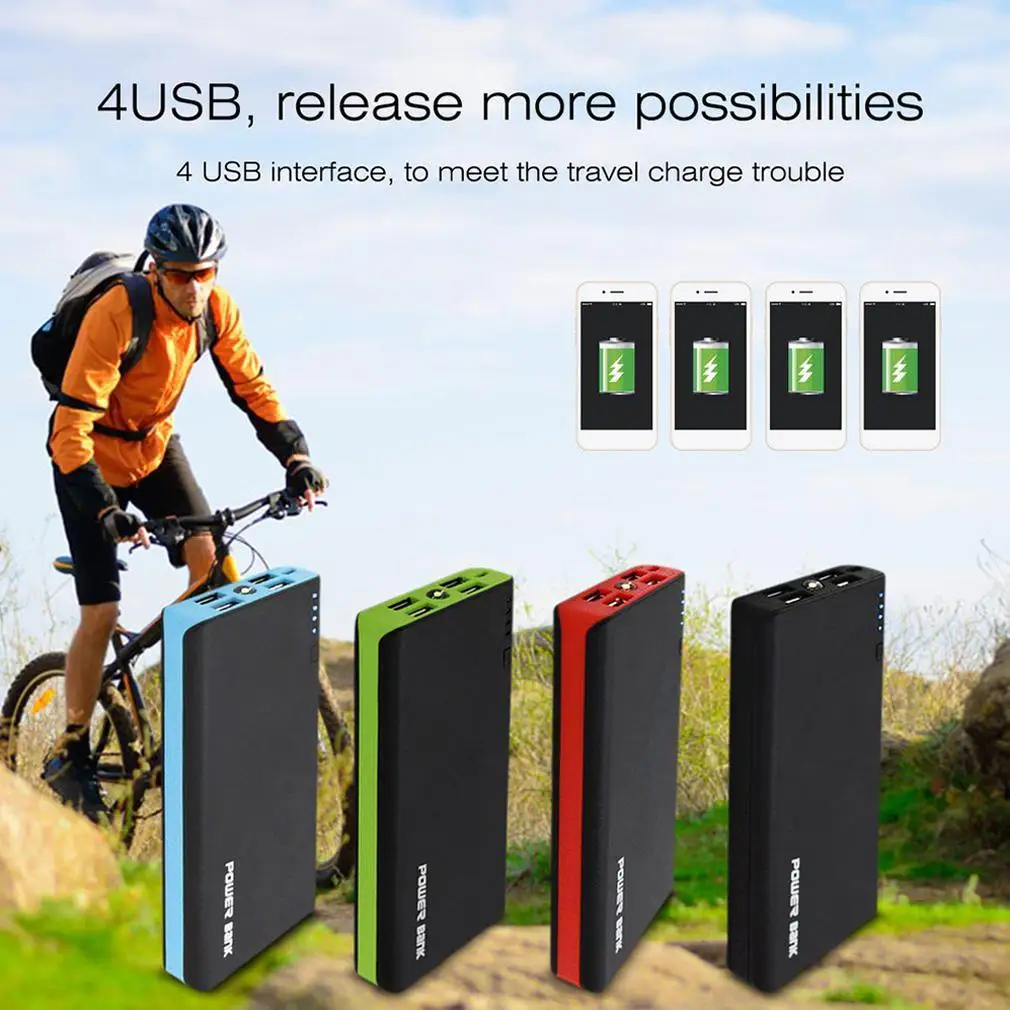 4USB светодиодный Чехол DIY power Bank Kit 6x18650 чехол для зарядного устройства телефона |