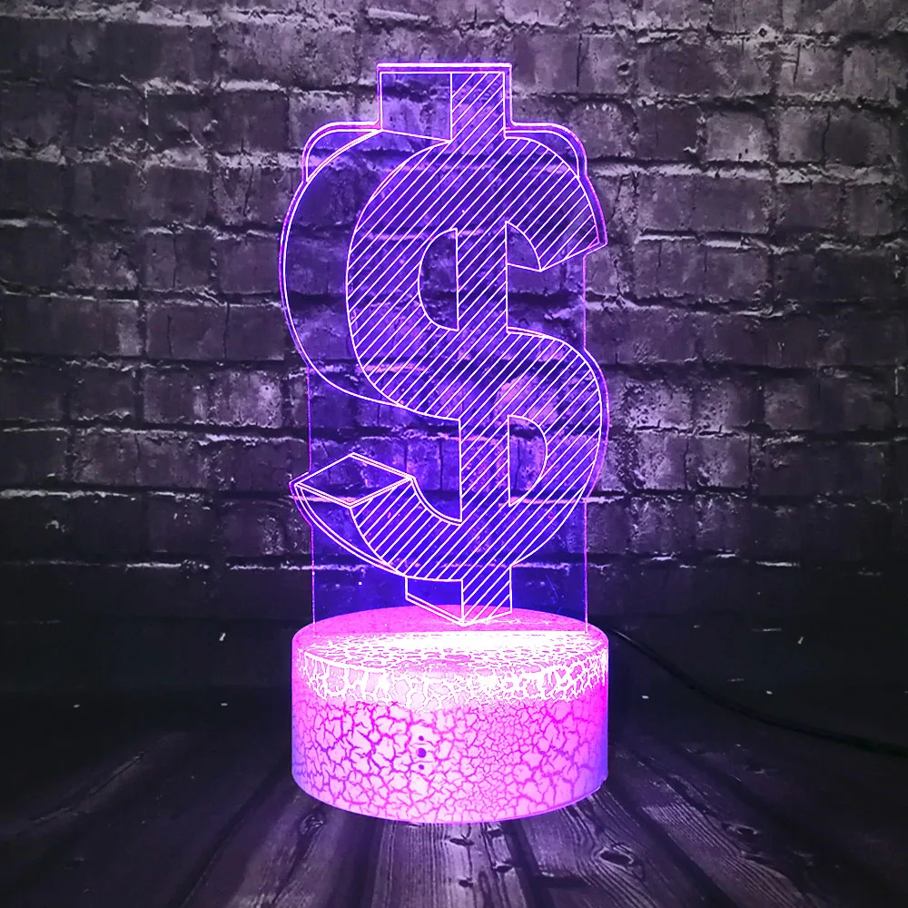 Бесплатная доставка Новый 3D доллар наличные модель светодиодный светильник