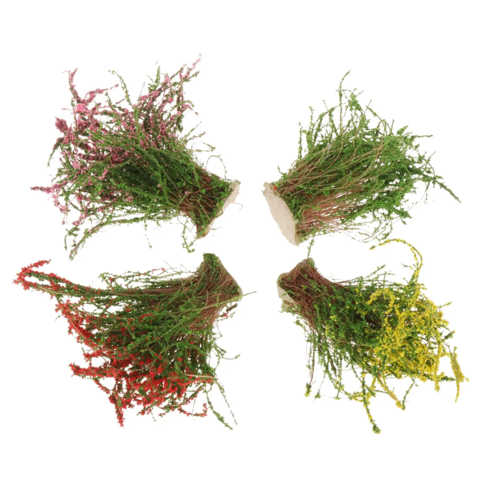 4 статические цветы самоклеющиеся миниатюрные Цветочные железнодорожные