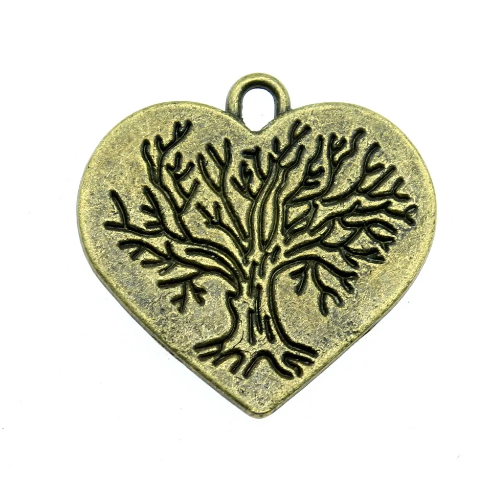 8 шт античная бронза тон 23x23 мм Дерево Подвески кулон для изготовления ювелирных