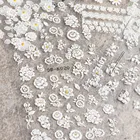 3D рельефная наклейка для ногтей, трехмерные полые белые кружевные наклейки для ногтей невесты с бабочками и цветами, аксессуары для маникюра
