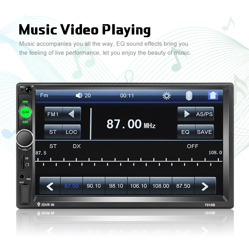 Podofo 2 Din 7 &quotHD Автомобильный мультимедийный плеер Android Авторадио Mirrorlink 7010B