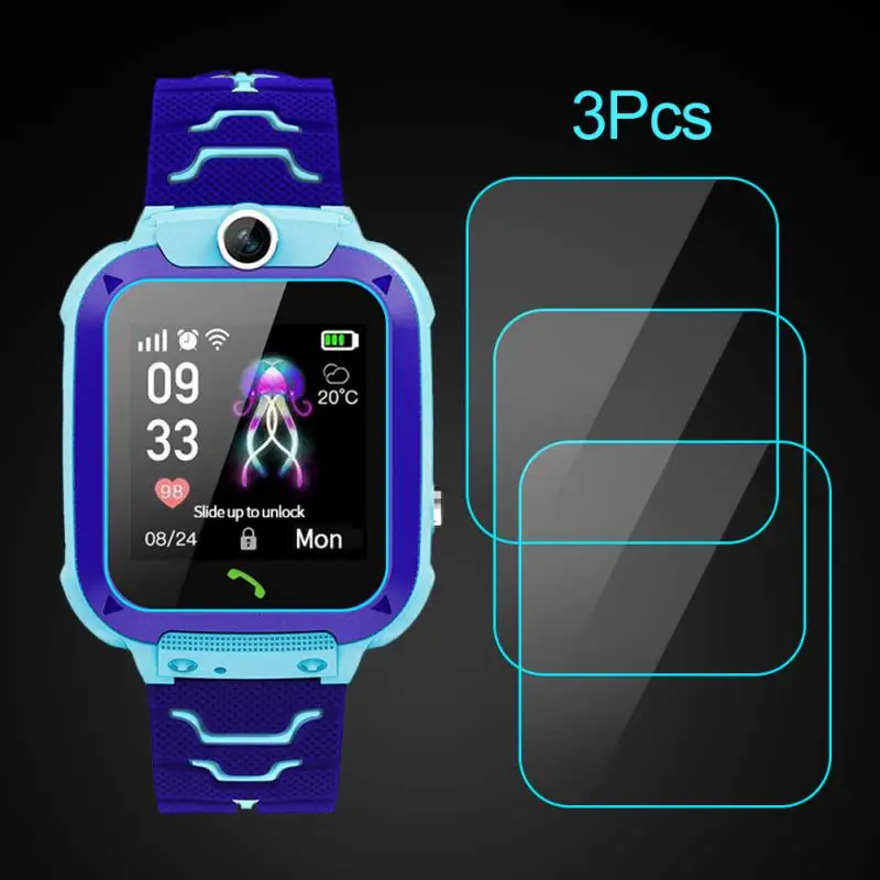 

3pcs Universal 9H Hardness Tempered Glass For Q12 Smart Watch Protective Film Anti-scratch For Children Kids Dropship