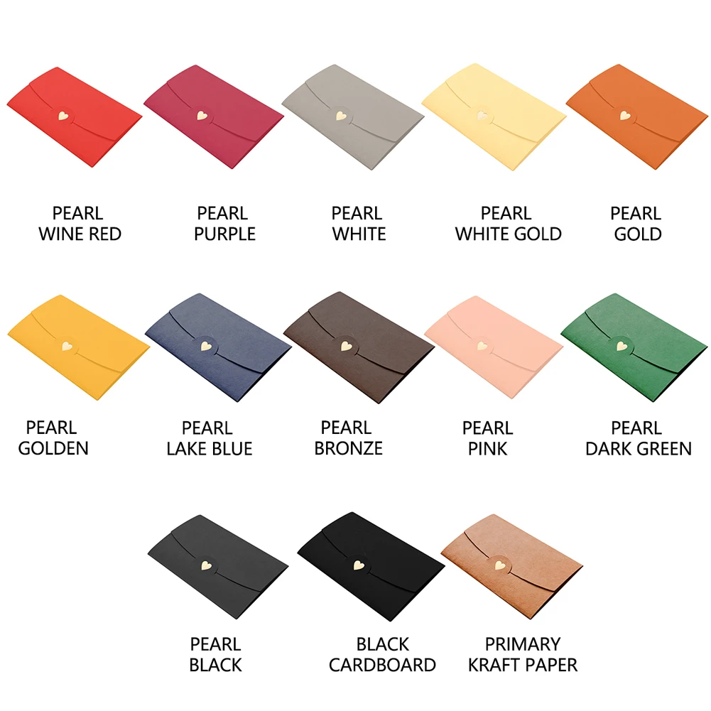 

20pcs Wedding Gift Card Office Paper Business Mini Pocket Notes DIY Craft Loving Heart Classical Envelopes Multifunction