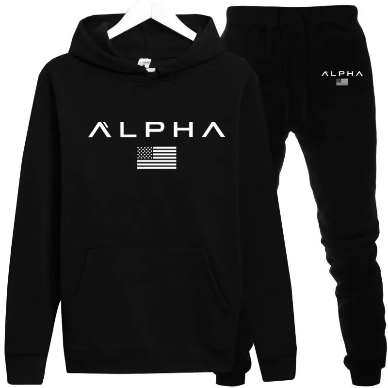 Новый комплект из двух предметов модные толстовки ALPHA мужская спортивная/полевая