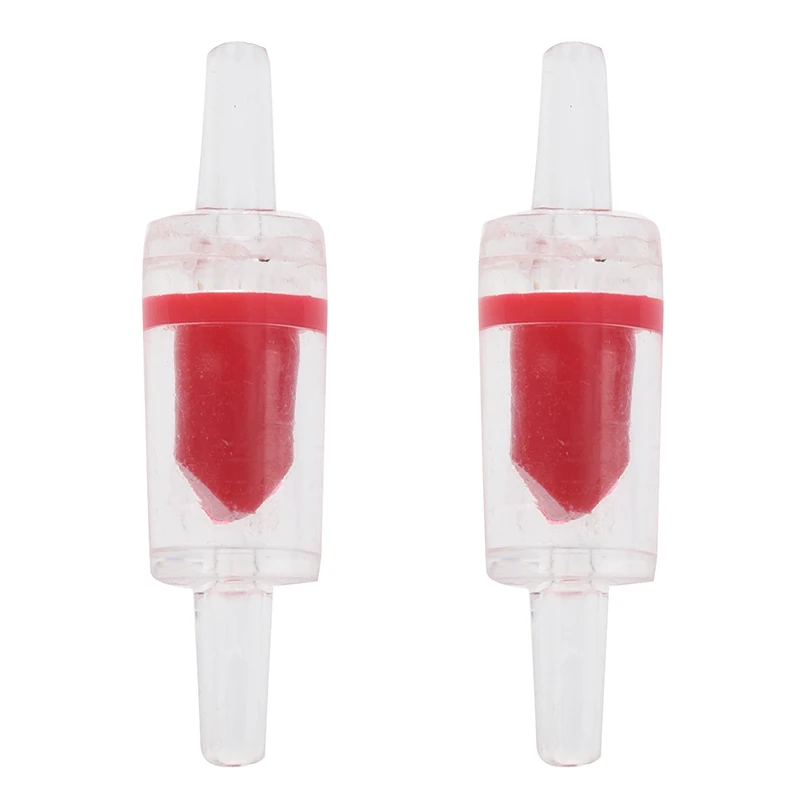 

2 Pcs Aquarium Non-return Red Clear Plastic Air Pump Check Valves