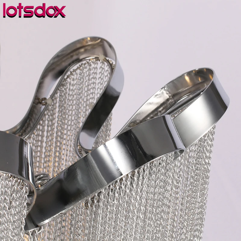 Продажа В комплект входит Светодиодная лампа в стиле пост-модерн, металлическая алюминиевая Подвесная лампа в форме цветка с кисточкой, хромирован... Купить В комплект входит Светодиодная лампа в стиле пост-модерн, металлическая алюминиевая Подвесная лампа в форме цветка с кисточкой, хромирован...