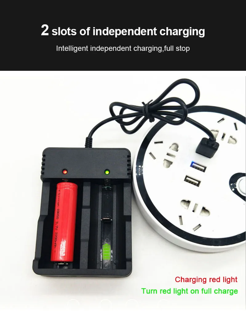 PHOMAX 18650 Двойной Слот светодиодный смарт-дисплей свет быстрая зарядка 4 2 V 22650 18490