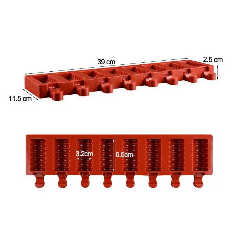 

8 Cavity Ice Cream Molds DIY Kitchen Homemade Silicone Ice Lolly Mould Popsicle Moulds Ice Mold Cake Ice Cube Bottle Ice Tray