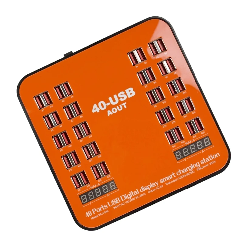 

Smart 40 Ports USB Hub Charging Station Power Outlet Multi-Port Speed Charger Dock with LCD Display Eu Plug