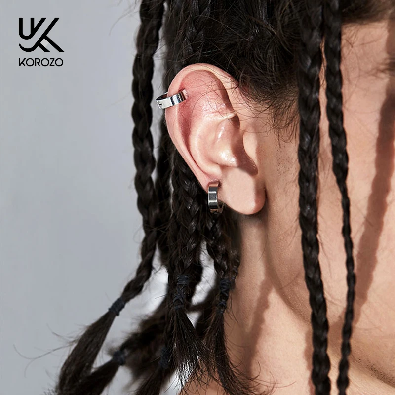 Поддельные Пирсинг манжеты из титановой стали серьги для женщин и мужчин панк