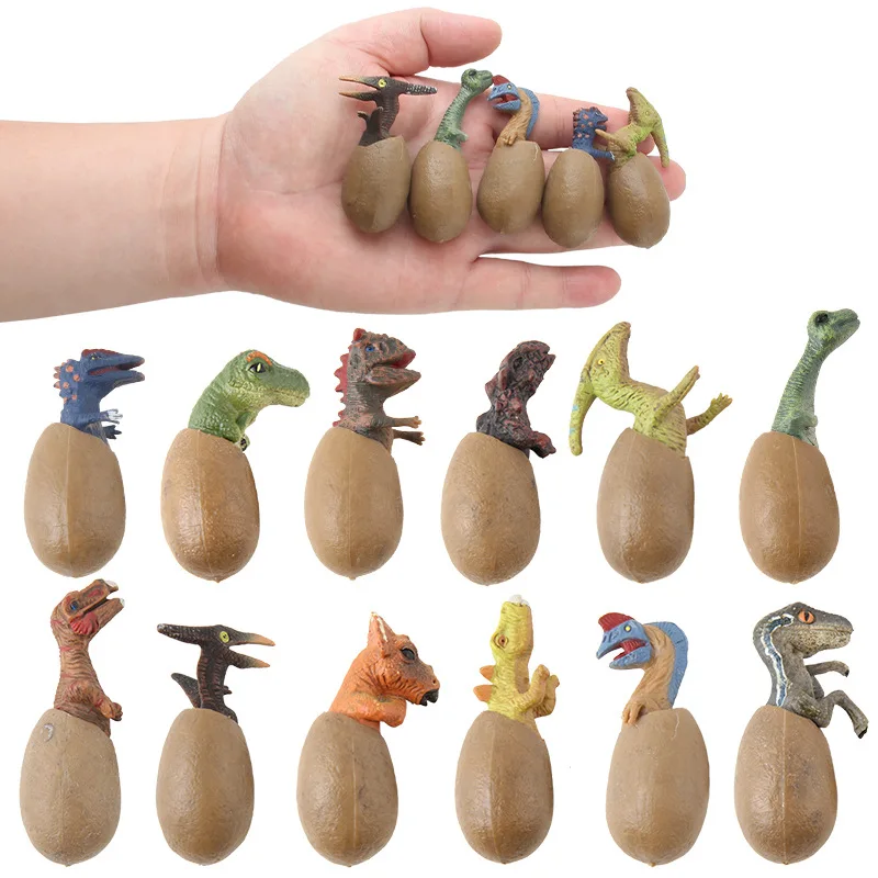 

12Pcs/Set Jurassic Simulation Half-hatching Dinosaur Egg Model Children's Educational Toys Triceratops Pterodactyl Velociraptor
