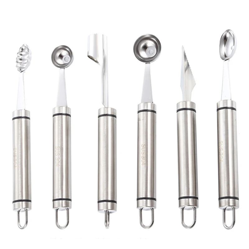 

Melon Scoop Spoon Fruit Corer Seed Remover Ice Cream Digger Watermelon Slicer 304 Stainless Steel Fruit Knife Fork Kitchen Tools