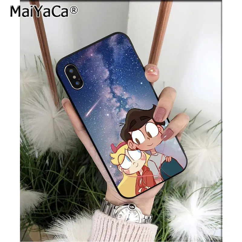 MaiYaCa STAR VS THE Force OF EVIL мягкий, силиконовый, из ТПУ черный чехол для iPhone X XS MAX 6 6S 7 7plus 8 8Plus 5 5S XR