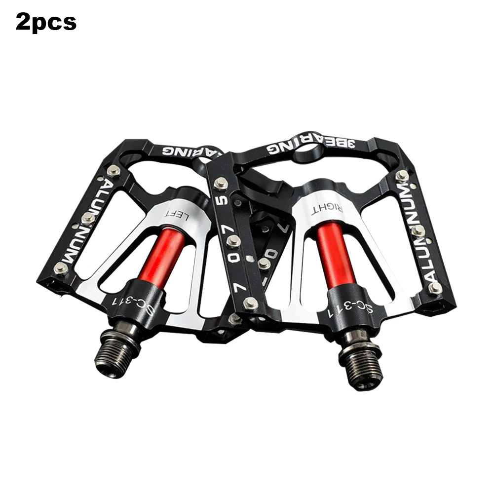 

1pair Bike Pedals Easy Install Cycling Aluminum Alloy Platform Anti Slip Outdoor Practical Exercise Mountain Road For Adult