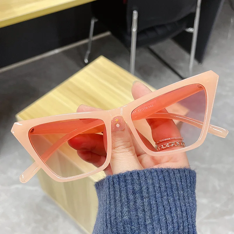 Gafas De Sol con diseño De ojo De gato para mujer, anteojos De Sol femeninos De estilo clásico, De Color caramelo, con montura De ojo De gato, 2021