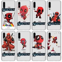 marvel deadpool anime transparent clear phone case for huawei honor 20 10 9 8a 7 5t x pro lite 5g etui coque hoesjes comic fa