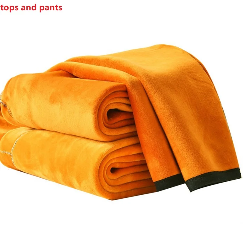 Мужская теплая флисовая футболка плотное нижнее белье комплекты тепловых