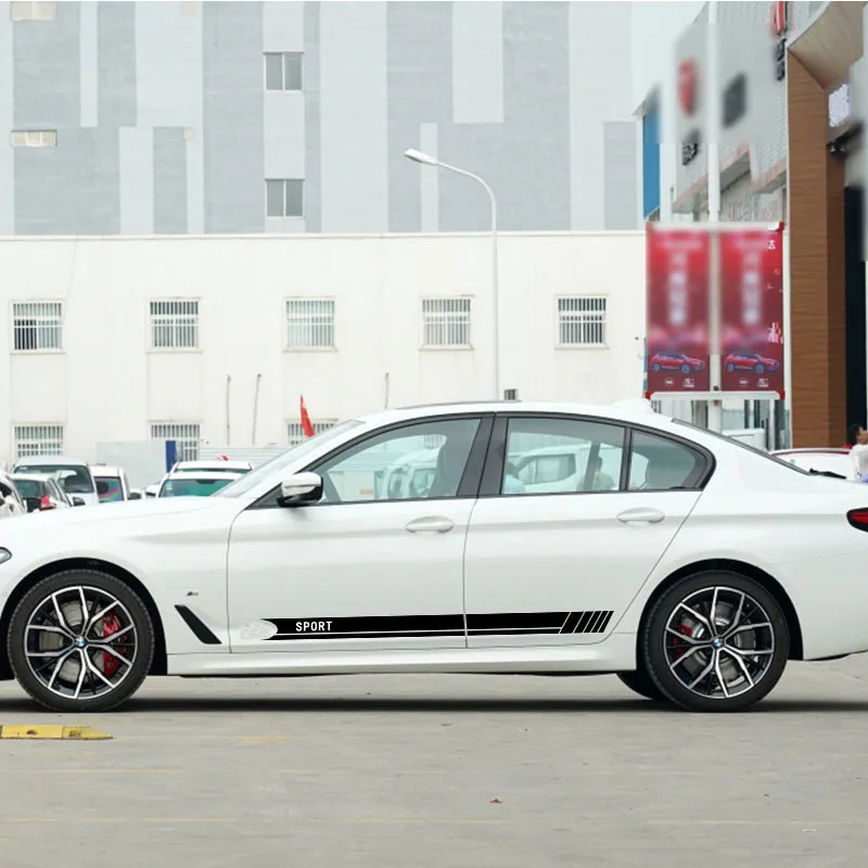 Автомобильные наклейки 2 шт. на боковую юбку дверные линия талии для BMW M5 M M2 M3 M4 M6 M8