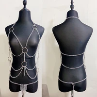 chain jacket alternative erotic underwear gothic wire harness binding suit women erotic lingerie gothic chain hollow out clothes