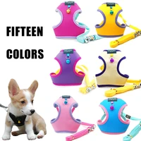 pet cat dog with bell vest style chest strap candy color soft protection dog harness lead cute new spring summer puppy collar