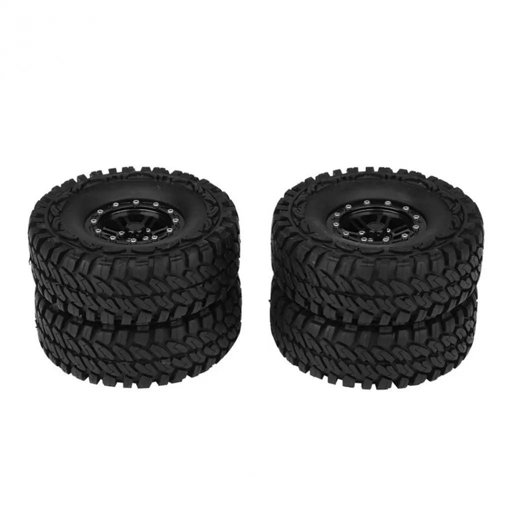 

4 PCS Diameter 108 mm Simulation Climbing Car Metal Lock Tire Wheel With Tire Skin Rubber Suitable For1/10 RC Tracked Vehicles