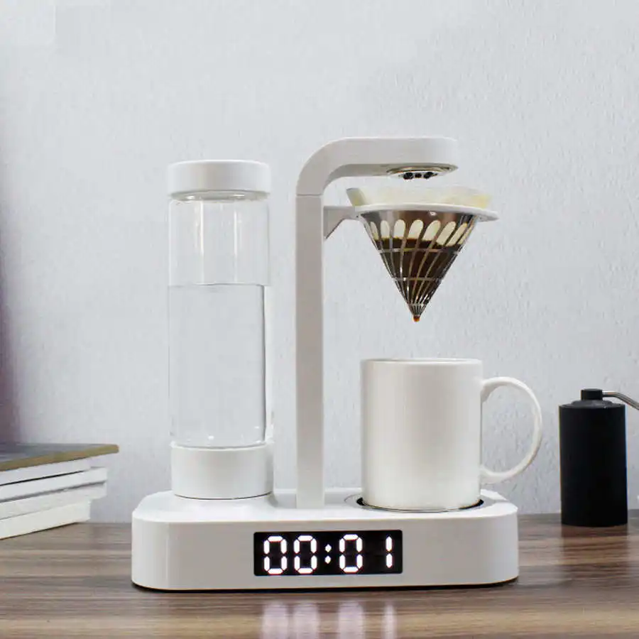 

American Style Drip Coffee Machine Mini Automatic Coffee Maker with Clock for Home Office White AU Plug 220V Kitchen Appliances