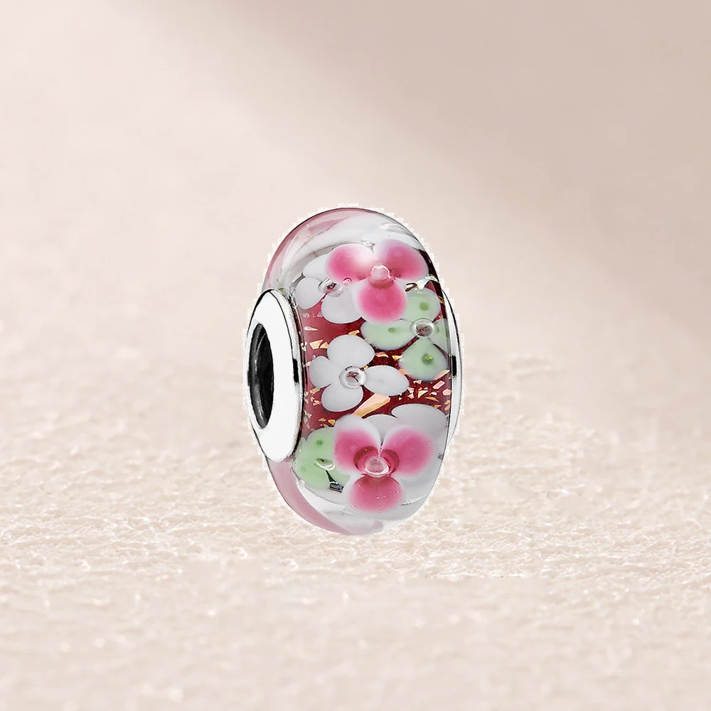 

791652-1 Flower Garden Charm, Murano Glass