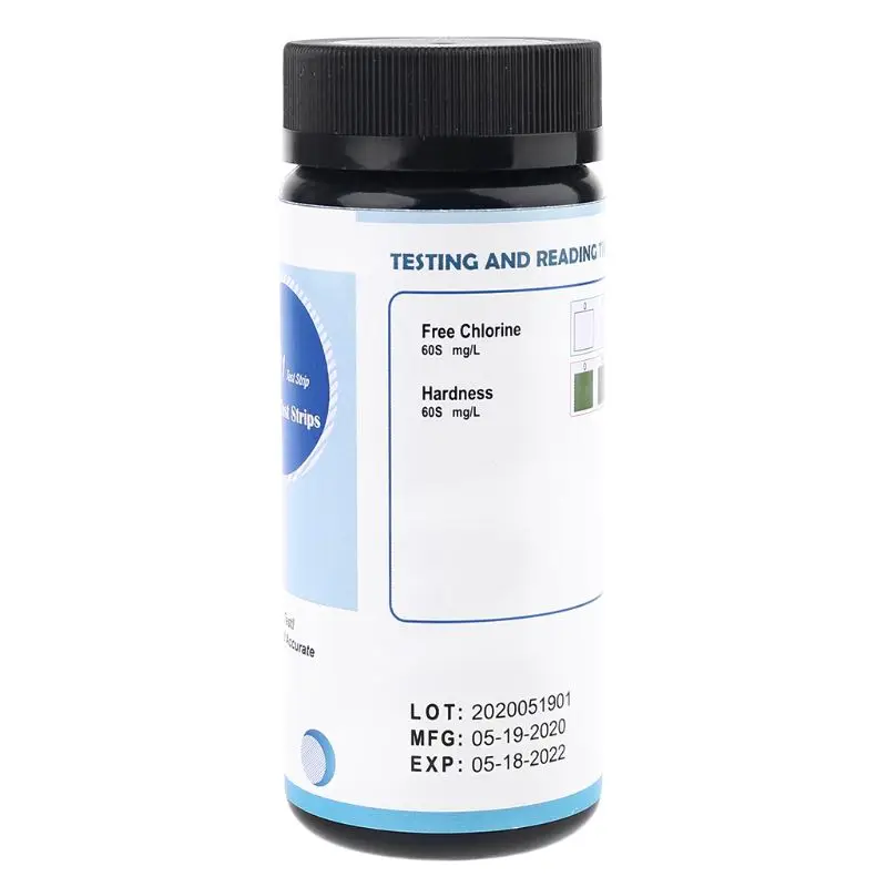 

Тест-полоски для воды, тест-полоски с твердостью без хлора для бассейна, спа, питьевой воды, аквариума, 50 шт.