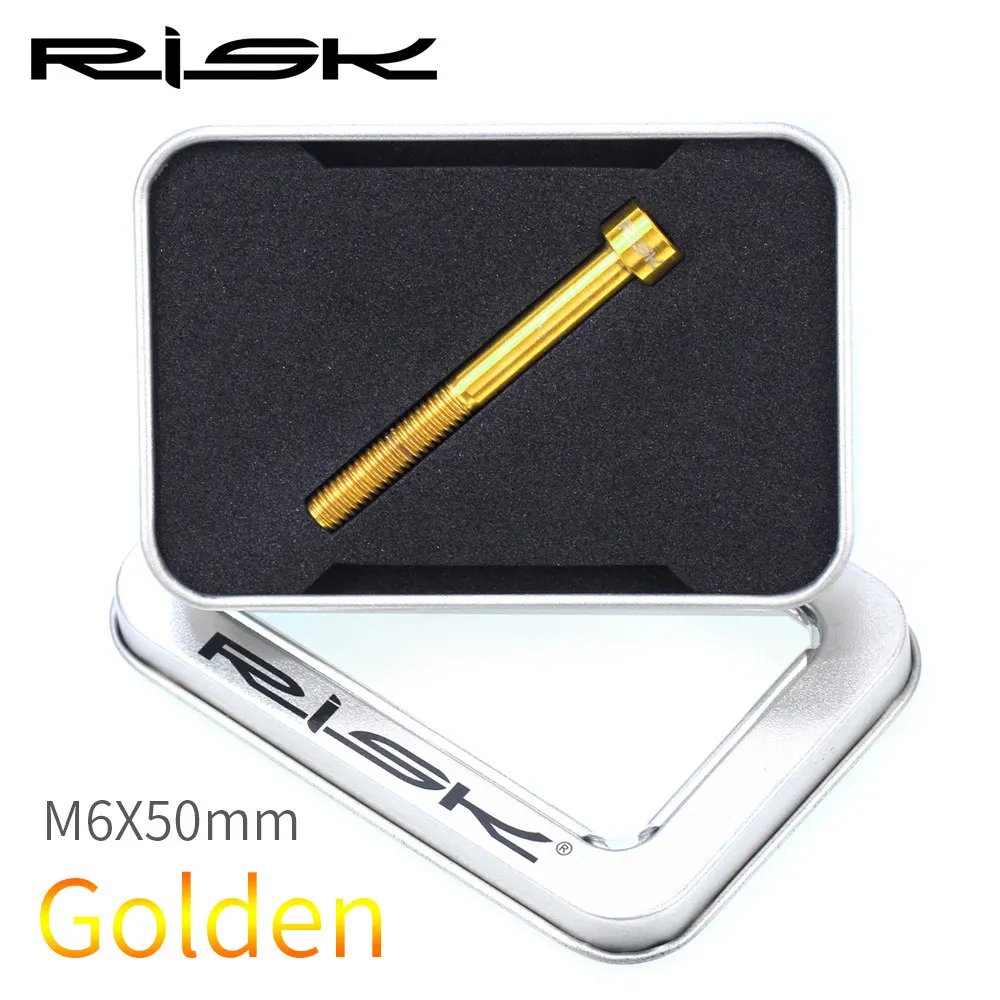 Golded M6x50mm Риска Титан Ti велосипед Aheadset гарнитура стволовых Топ Кепки Крышка для мотоциклов болт гайка Звездочка болты с шестигранной головкой M6x30mm 35 мм 40 мм 50 мм - Цвет: Golded M6x50mm