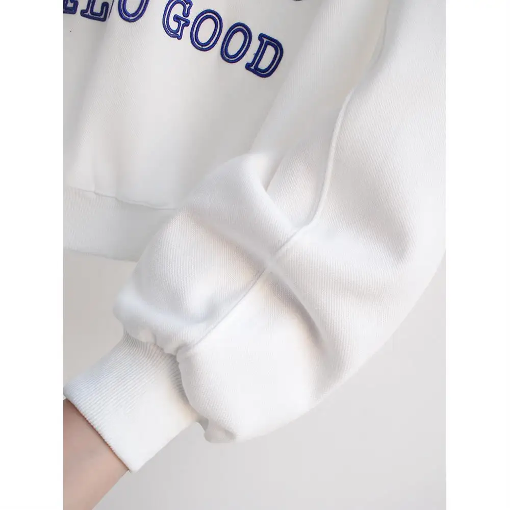 

Bazhenova Fashion Women Gradient Letter Embroidery Sweatshirt Tops Spring Long Sleeve Pullovers F550
