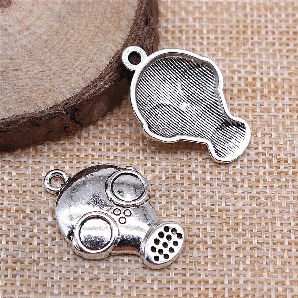 8 шт. 28x19 мм подвеска в виде противогазовой маски, Ювелирная фурнитура «сделай сам», античный серебряный цвет