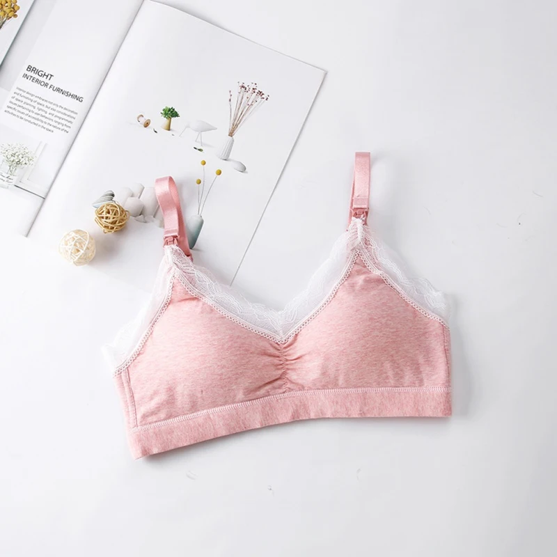 

Nursing Bras Pregna Woman Nursing Underwear Anti-sag Gather Front Button Breastfeeding Maternity Bra