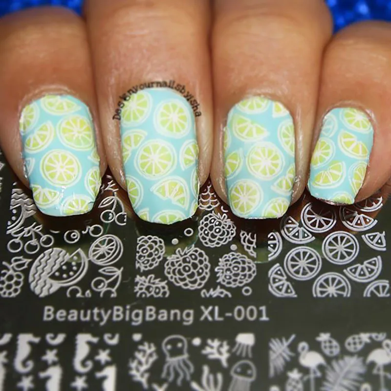 BeautyBigBang 6*12 см штамповка для дизайна ногтей Летний цветок арбуз изображение ногтей штамповка пластины дизайн ногтей шаблон форма BBB XL-001