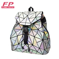 fashion women drawstring backpack geometric female backpacks for teenage girls bagpack holographic ladies bao school bag sac