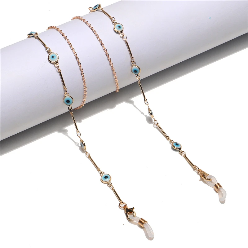 

New Creative Acrylic Zircon Eye Beaded Glasses Chain Sunglasses Masks Holder Lanyard Neck Strap Jewelry for Women Gifts