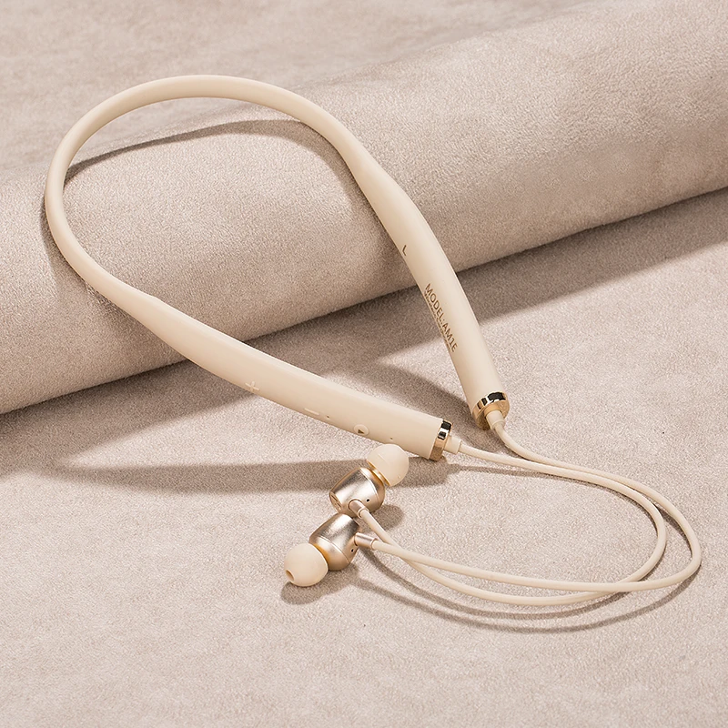 Neckband Earphones AM1E Wireless Earbuds Bluetooth 5.0 Support Qualcomm aptX & AAC HD Bluetooth Compatible IOS Android with Mic