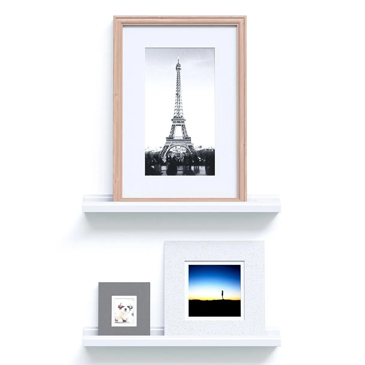 

22 Inches Floating Picture Display Ledge Wall Mount Shelf Denver Modern Design White TB Sale