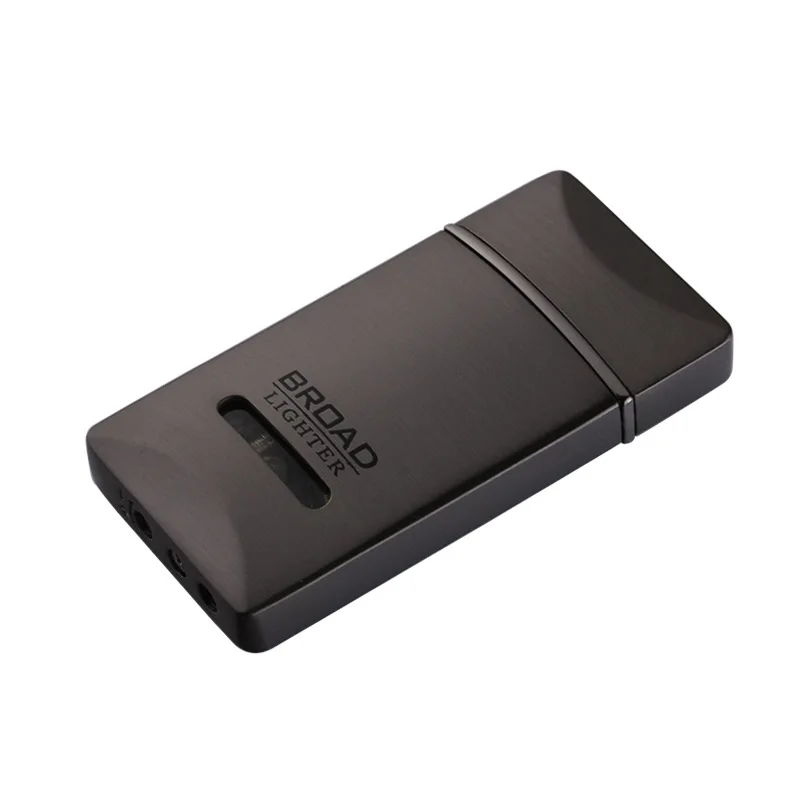 

2021Business Torch Turbine Long Stripe Jet Direct Fire Gas Butane Welded Cigarette Lighter Windproof Metal Ultra-thin Lighter