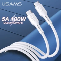 usams 100w type c to type c qc3 0 pd fast charging cable usb c cable for ipad macbook iphone xiaomi samsung tablet data cable