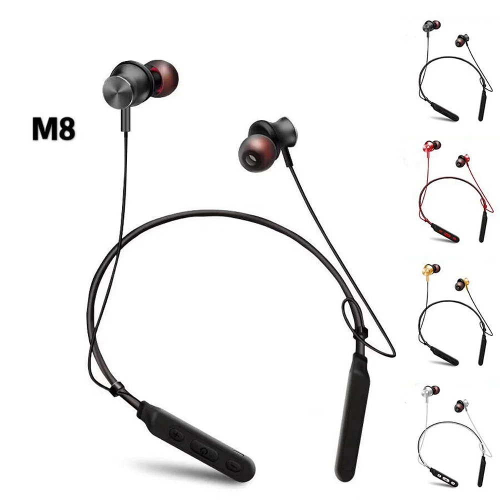 Спортивные Bluetooth наушники M8 с шейным ремешком Беспроводные стереонаушники