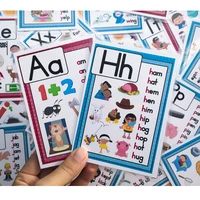 phonics cvc words 26 english alphabet letters flash cards kids montessori learning falshcards educational toys for children baby
