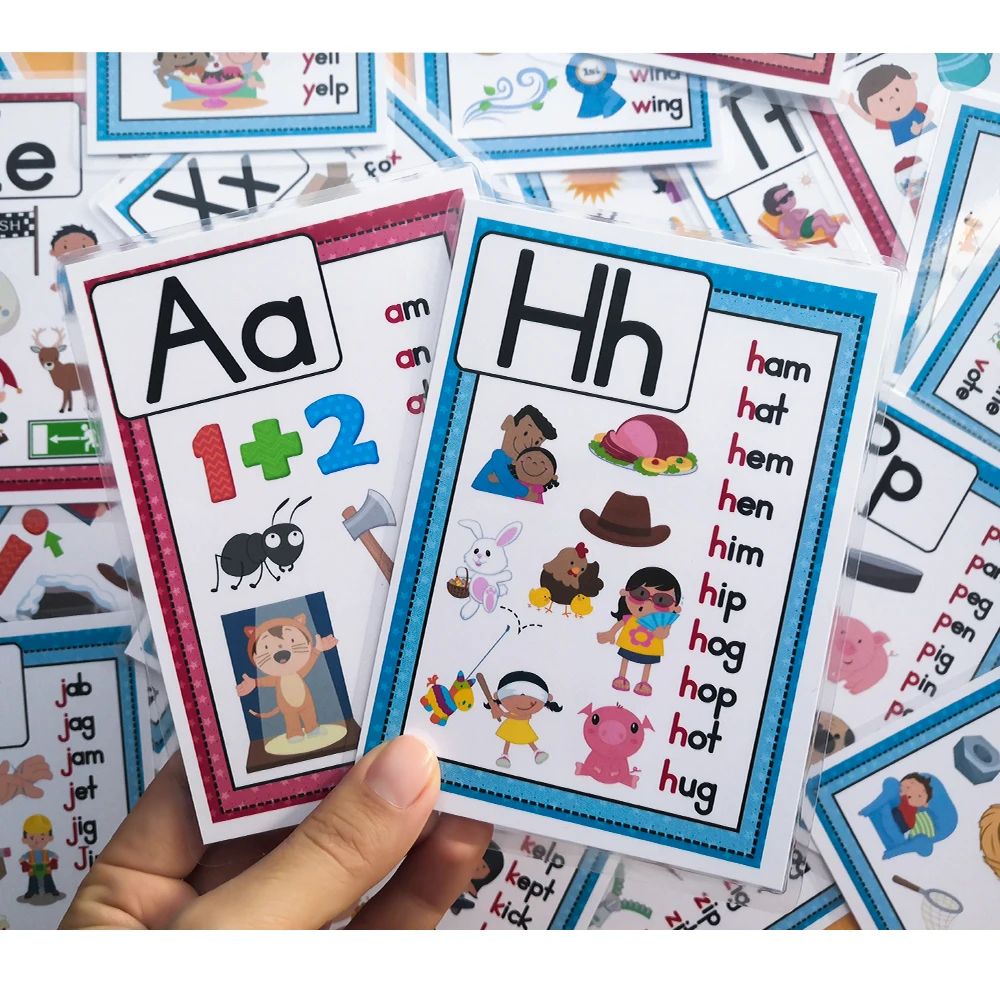 Phonics CVC 26 букв английского алфавита флэш карты для детей Монтессори Обучающие