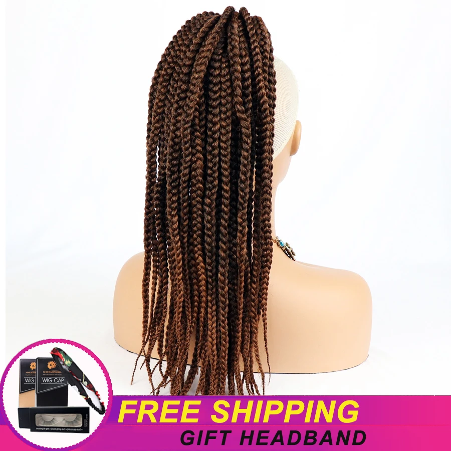 

T27 Synthetic Ponytail Straight Box Braid Clip In Hair Pieces Black Brown Pony Tail Hair Extension For African American Braiding