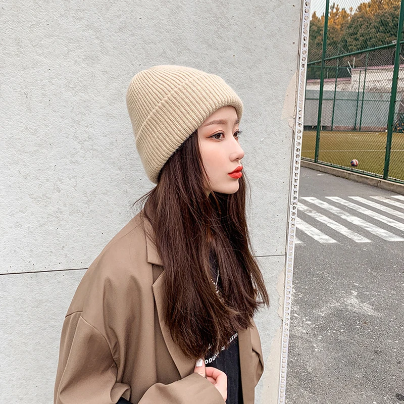 

Уличные яркие повседневные брендовые мягкие шерстяные шапки для взрослых, зимние мужские теплые шапочки, шапочки, Модная вязаная женская ш...