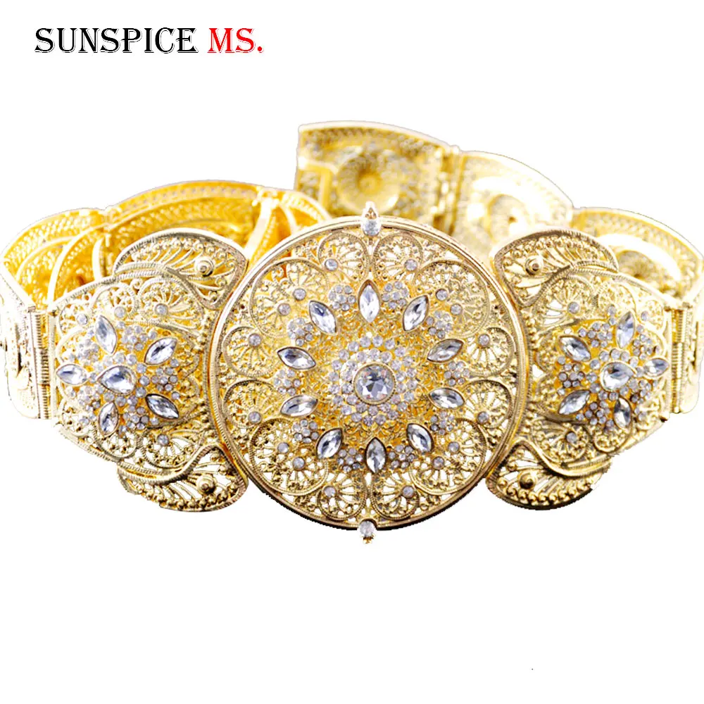 Женский металлический пояс с кристаллами Стразы серебристого цвета в стиле Caftan